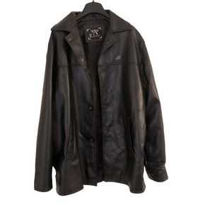 Armani leather button down jacket